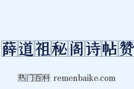 薛道祖秘阁诗帖赞是什么意思的图片